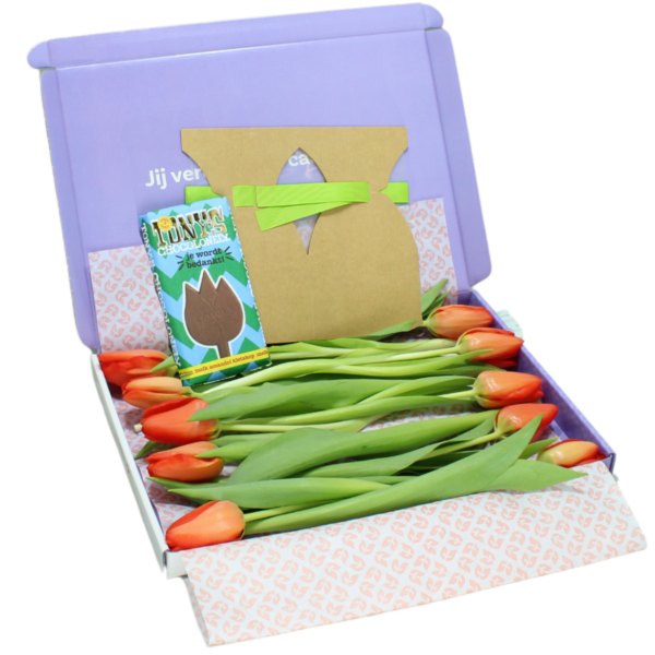 bedankt brievenbus tulpen