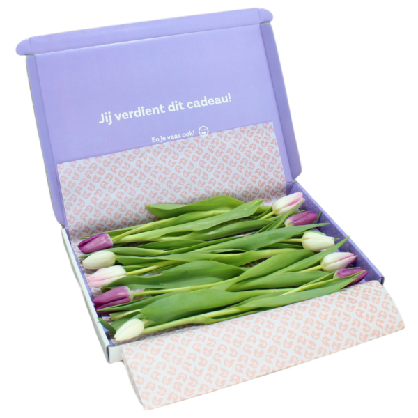 pastel brievenbus tulpen